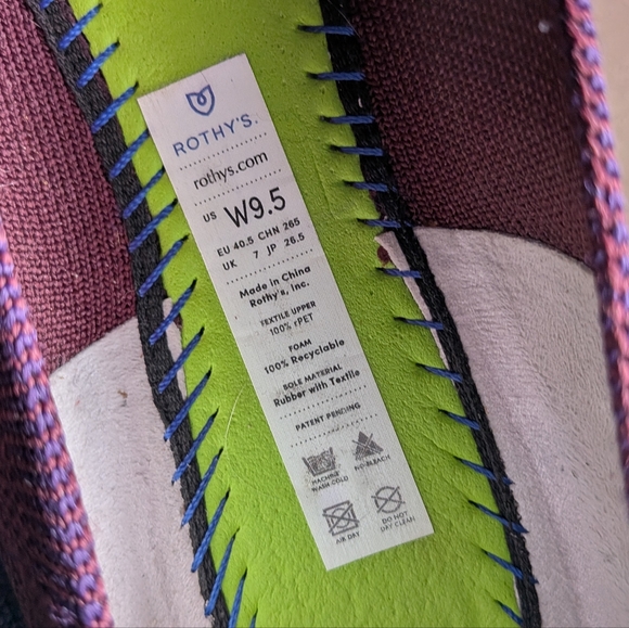 Rothy's Cabernet Stripe Ballet Flat 9.5 - Picture 5 of 8